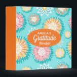 Colorful Bright Modern Floral Gratitude 3 Ring Binder<br><div class="desc">Bright and cheerful floral pattern personalised gratitude binder to hold all your positive thoughts,  quotes and memories.</div>