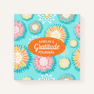 Colorful Bright Modern Floral Gratitude Notebook