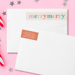 Colorful Bright Modern Merry Christmas Wrap Around Label<br><div class="desc">A modern,  colorful and bright merry Christmas address label featuring the word "merry" written multiple times in beautiful holiday colors. 

The trendy typography will make this a popular choice.</div>