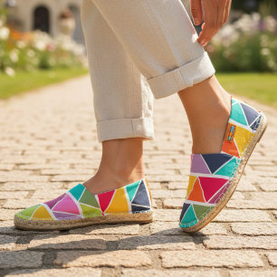 Colorful Bright Modern Tribal Geometric Pattern Espadrilles