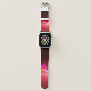 Colorful bright neon glowing graphic equalizer. Mu Apple Watch Band