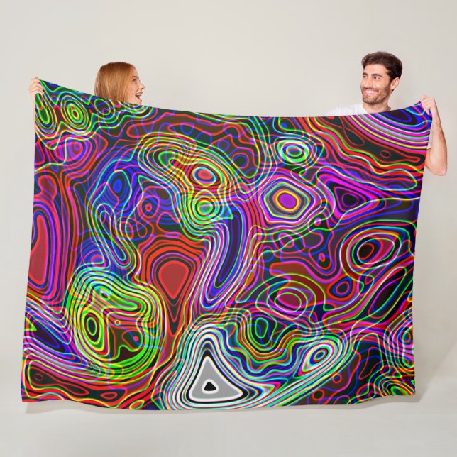 Colorful Bright Neon Lights Fleece Blanket (In Situ)