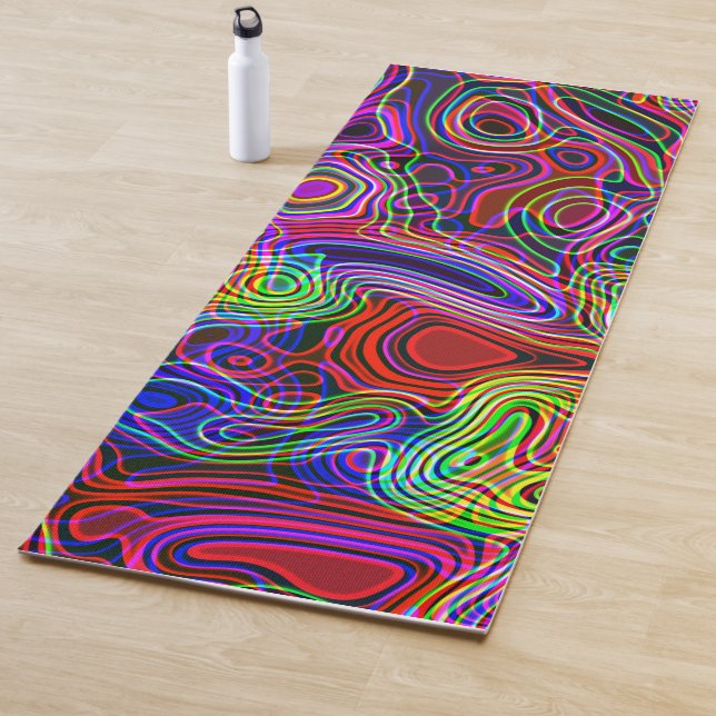 Colorful Bright Neon Rainbow Yoga Mat (In Situ)