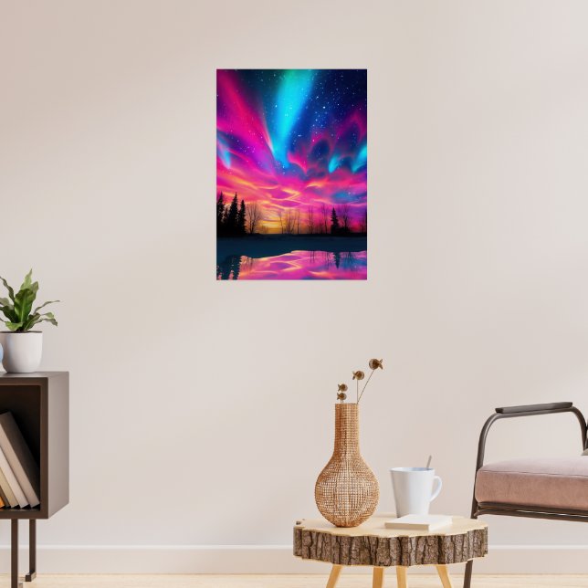 Colorful Bright Northern Lights Wall Print (Living Room 3)