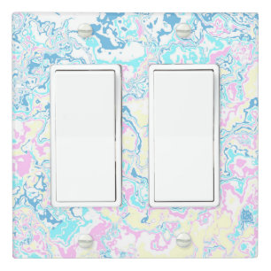 Colorful Bright Pastel Groovy Boho Abstract Marble Light Switch Cover