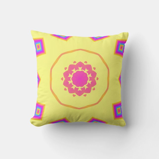 Colorful Bright Pattern Throw Pillows (Front)