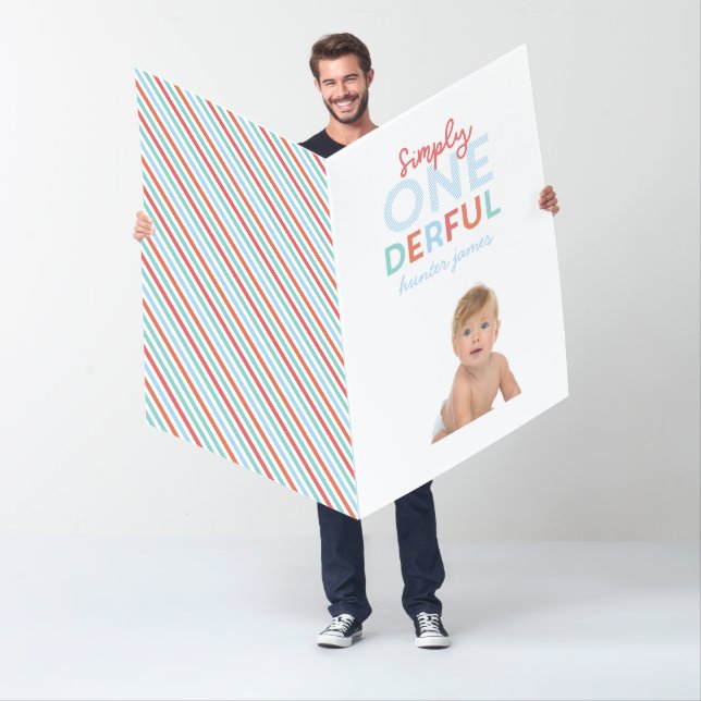 Colorful bright photo first birthday card (In Situ)