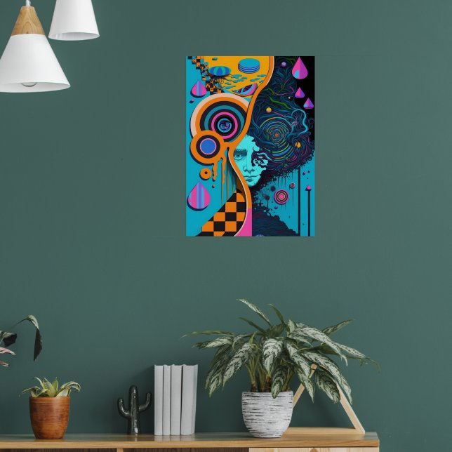 Colorful Bright Psychedelic Abstract Wall Print (Living Room 1)