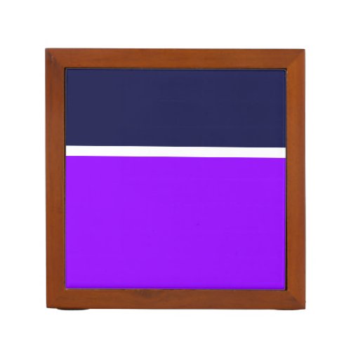 Colorful Bright Purple Navy Two Tone Color Blocks Desk Organizer