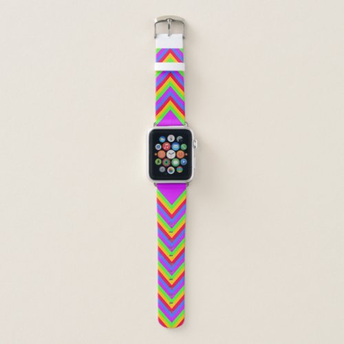 Colorful Bright Purple Rainbow Chevron Apple Watch Band