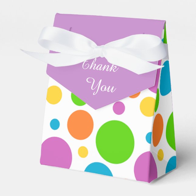 Colorful Bright Rainbow Dots Favor Boxes (Front Side)