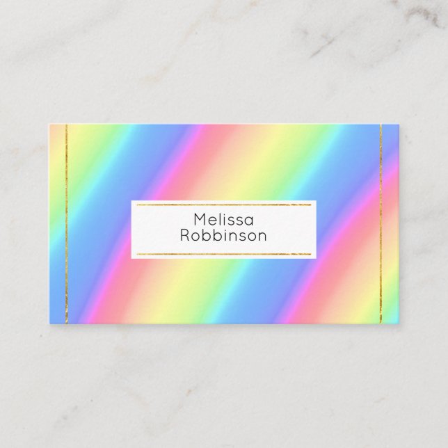 Colorful Bright Rainbow Gradient Colors Business Card (Front)