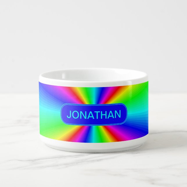 Colorful Bright Rainbow Personalized Bowl (Center)