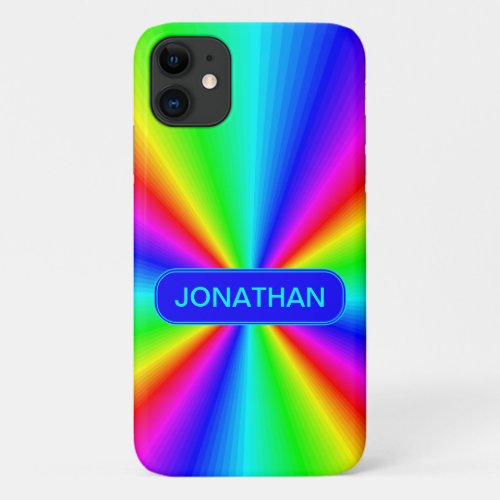 Colorful Bright Rainbow Personalized iPhone 11 Case