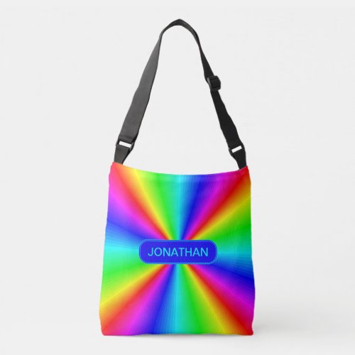 Colorful Bright Rainbow Personalized Crossbody Bag