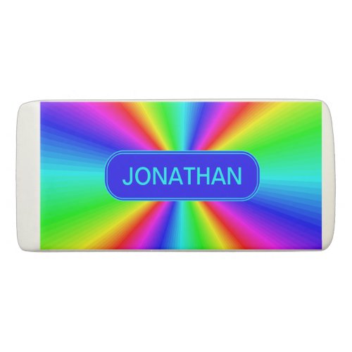 Colorful Bright Rainbow Personalized Eraser