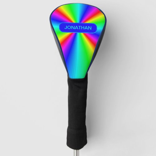 Colorful Bright Rainbow Personalized Golf Head Cover