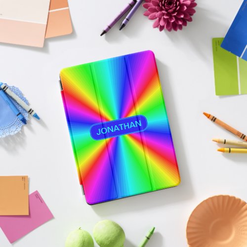 Colorful Bright Rainbow Personalized iPad Pro Cover