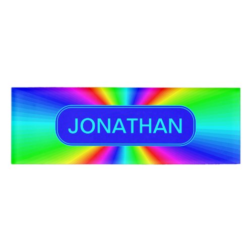 Colorful Bright Rainbow Personalized Name Tag