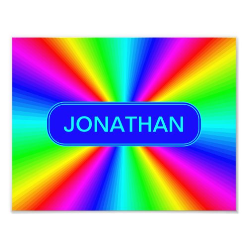 Colorful Bright Rainbow Personalized Photo Print
