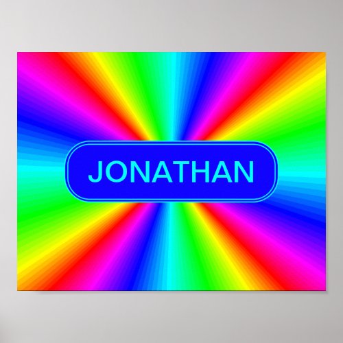 Colorful Bright Rainbow Personalized Poster