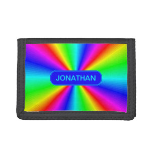 Colorful Bright Rainbow Personalized Trifold Wallet