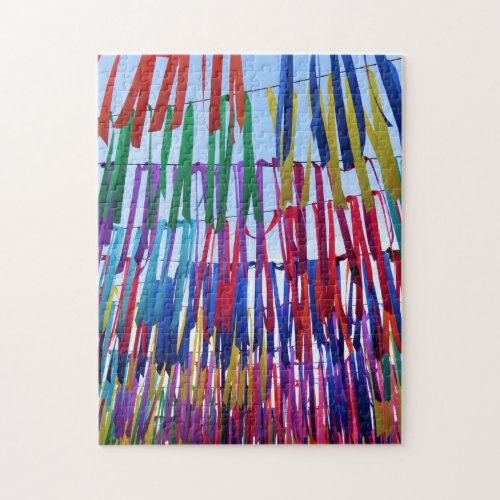 Colorful Bright Rainbow Ribbons Jigsaw Puzzle