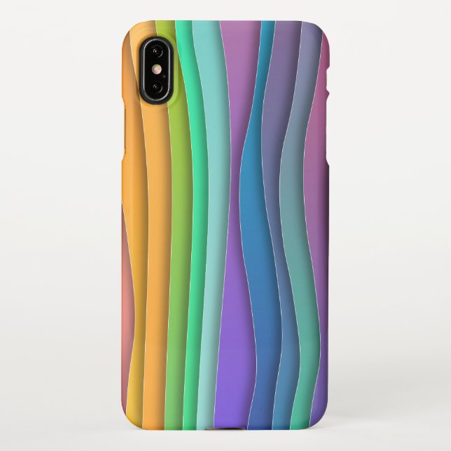 Colorful Bright Rainbow Stripes Pattern iPhone Case (Back)