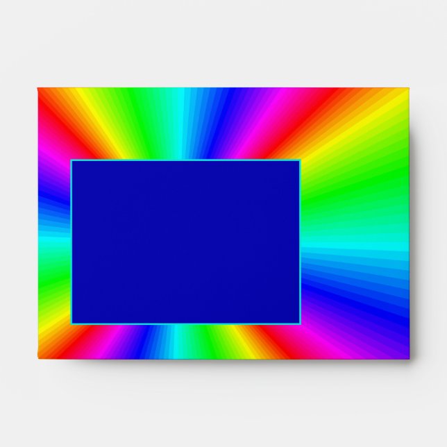 Colorful Bright Rainbow Wedding Invitation Envelope (Front)