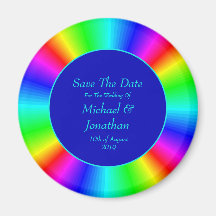 Colorful Bright Rainbow Wedding Save The Date