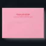 Colorful Bright Red Pink Modern Simple Wedding Envelope<br><div class="desc">Colorful Minimalist Bright Red Pink Modern Simple Wedding Envelope with Return Address</div>