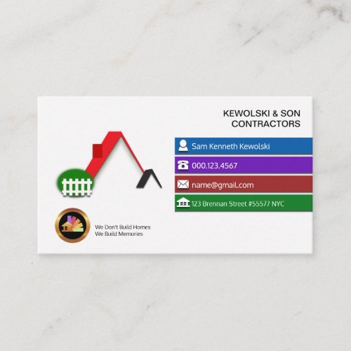 Colorful Bright Signboard Notice Contractor Business Card