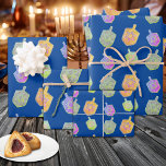 Colorful Bright Spinning Star Dreidels Hanukkah Wrapping Paper Sheets<br><div class="desc">A modern and colorful Hanukkah gift wrapping paper featuring colorful bright star of David twirling dreidels on a solid rich deep blue background.</div>