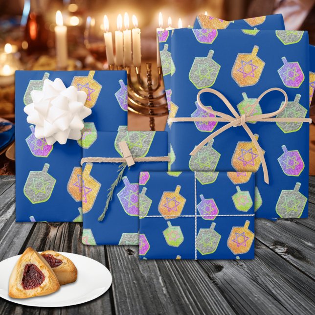 Colorful Bright Spinning Star Dreidels Hanukkah Wrapping Paper Sheets (Colorful Bright Spinning Star Dreidels Hanukkah Wrapping Paper Sheets)