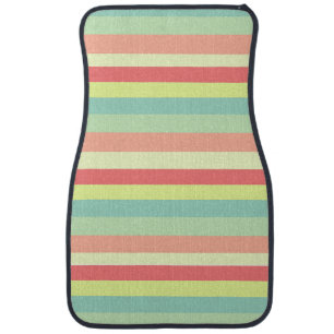Colorful Bright Stripes Car Floor Mat