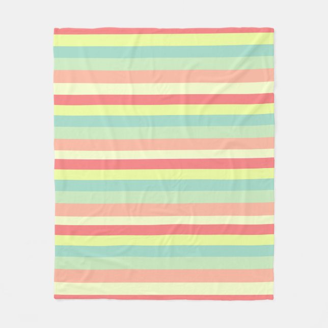 Colorful Bright Stripes Fleece Blanket (Front)