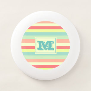 Colorful Bright Stripes Modern Monogram Wham-O Frisbee