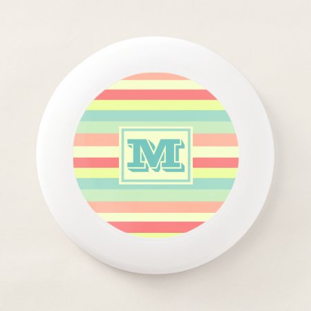 Colorful Bright Stripes Modern Monogram Wham-o Frisbee