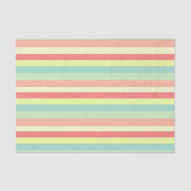 Colorful Bright Stripes Tissue Paper (Front)