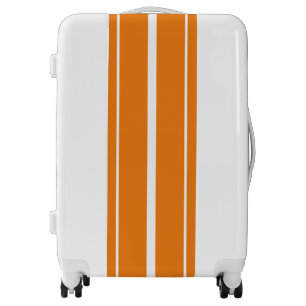 Colorful Bright Summer Orange White Racing Stripes Luggage
