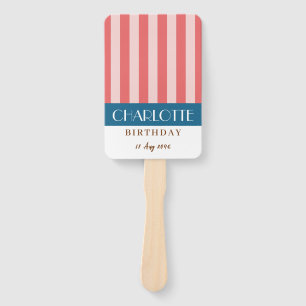 Colorful Bright Vivid Color Fun Minimalist Stripes Hand Fan