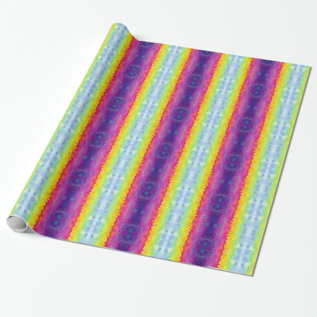 Colorful Bright Wide Stripes Wrapping Paper (Unrolled)