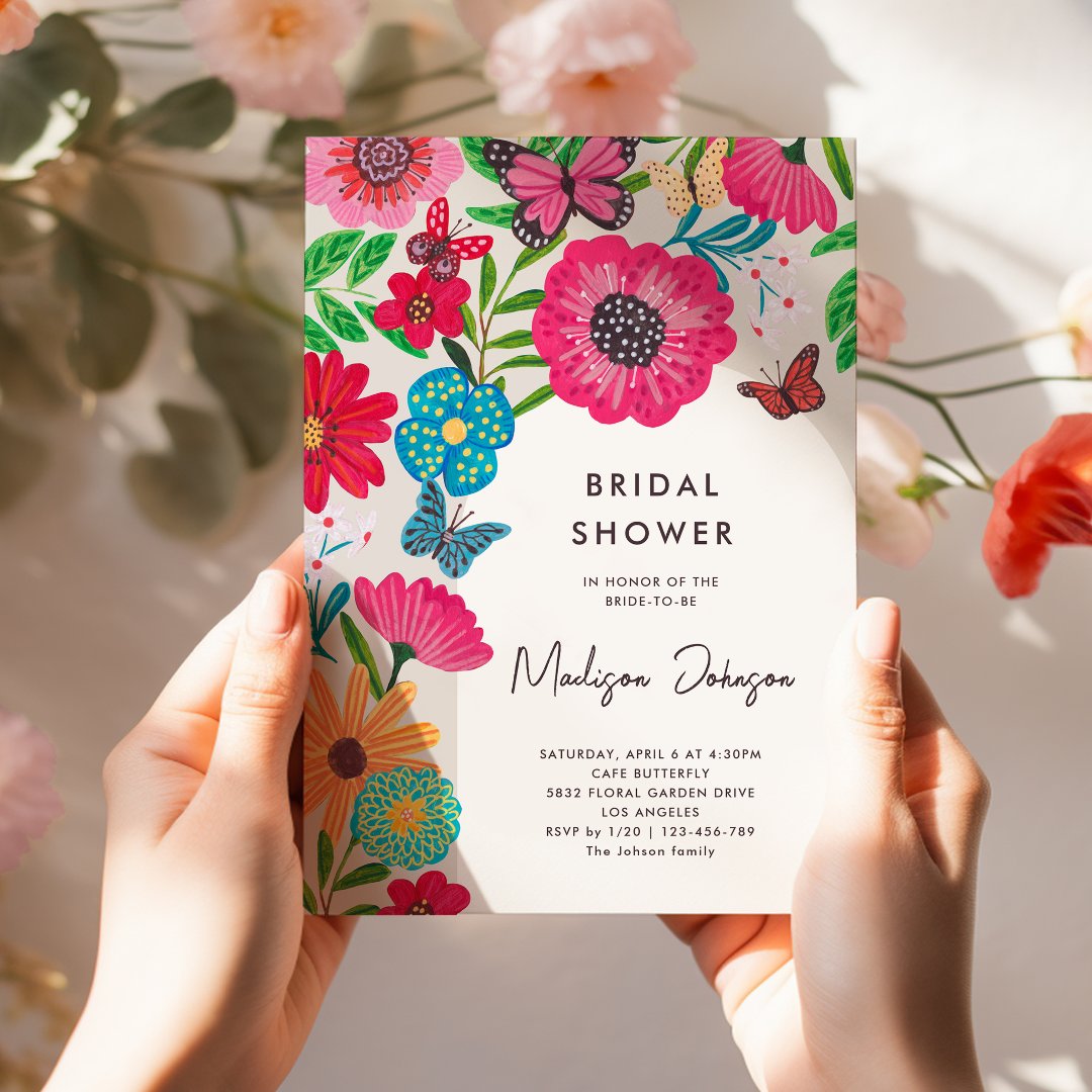 Colorful Bright Wildflower Bridal Shower Invitation (Colorful Bright Wildflower Bridal Shower Invitation)