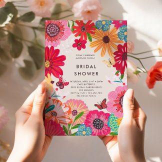 Colorful Bright Wildflower Bridal Shower Invitation