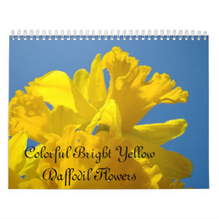 Colorful Bright Yellow Daffodil Flowers Calendar