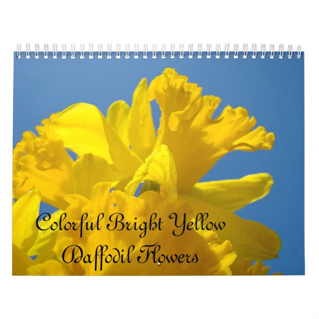 Colorful Bright Yellow Daffodil Flowers Calendar (Cover)