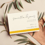 Colorful Bright Yellow Stripes Handwritten Script  Save The Date<br><div class="desc">Colorful Bright Yellow Stripes Handwritten Script Wedding Save the Date card,  fully customizable text and color options.</div>