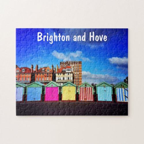 Colorful Brighton and Hove Summer Beach Huts Jigsaw Puzzle