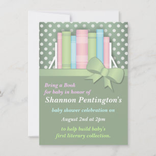 Colorful Bring a Book Baby Shower Invitations