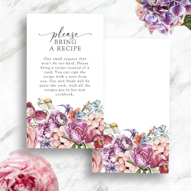 Colorful Bring Recipe Enclosure Card (Colorful Jewel Tone Bring A  Recipe Enclosure Card by Painted Paperie
)